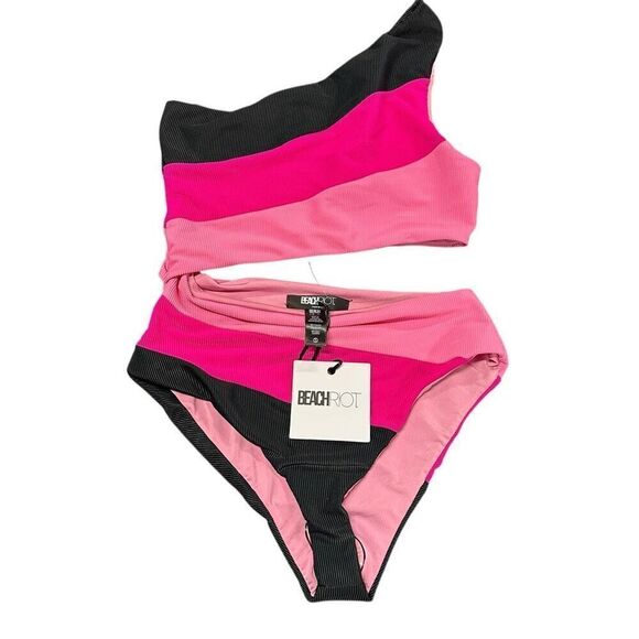 New Beach Riot Joyce Colorblock One Piece Cutout Swimsuit S - Picture 1 of 7